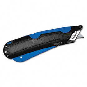 COSCO 091508 - Easycut Cutter Knife w/Self-Retracting Safety-Tipped Blade, Black/Bluecosco 