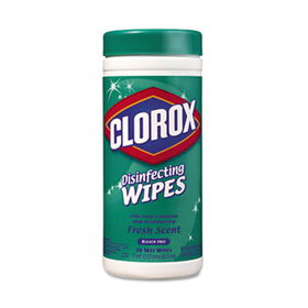 Clorox 01593CT - Fresh Scent Disinfecting Wet Wipes, Cloth, 7 x 8, 35/Canister, 12/Carton