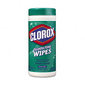Clorox 15949EA - Fresh Scent Disinfecting Wet Wipes, Cloth, 7 x 8, 75/Canister