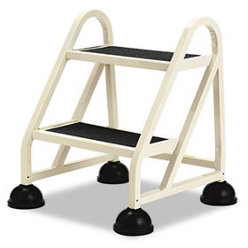 Cramer 102019 - Stop-Step Two-Step Aluminum Ladder, 21-1/4w x 20-1/4d x 22-7/8h, Beige