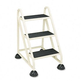 Cramer 103019 - Stop-Step Three-Step Aluminum Ladder, 21-3/8w x 27-1/4d x 31-3/4, Beige