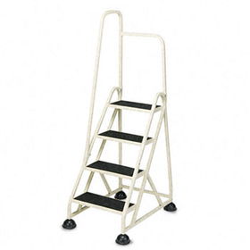 Cramer 1041L19 - Four-Step Stop-Step Folding Aluminum Handrail Ladder, Beige