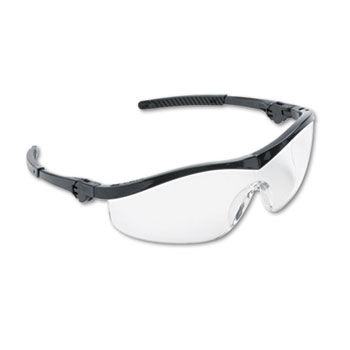 Crews ST110 - Storm Wraparound Safety Glasses, Black Nylon Frame, Clear Lens