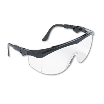 Crews TK110 - Tomahawk Wraparound Safety Glasses, Black Nylon Frame, Clear Lens