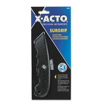X-ACTO X3274 - SurGrip Utility Knife w/Contoured Metal Handle & Retractable Blade, Black