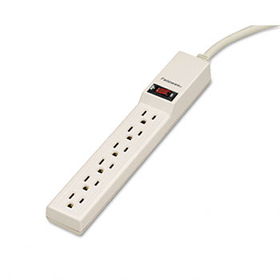 Six-Outlet Power Strip, 120V, 4ft Cord, 10-3/4 x 1 5/8 x 1-3/8, Platinumfellowes 