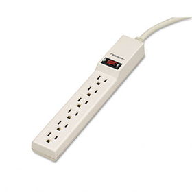 Six-Outlet Power Strip, 120V, 4ft Cord, 10-3/4 x 1 5/8 x 1-3/8, Platinumfellowes 