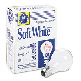 GE 41036 - Incandescent Globe Bulbs, 100 Watts, 4/Pack