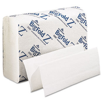 Georgia Pacific 20887 - Big Fold Z Paper Towels, 10-1/5 x 10-4/5, White, 220/Pack, 10/Cartongeorgia 