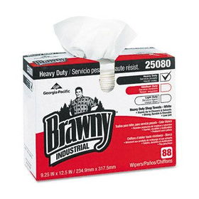 Georgia Pacific 2508003 - Brawny Heavy Duty Shop Towels, Cloth, 9-1/4 x 12-1/2, 88/Boxgeorgia 