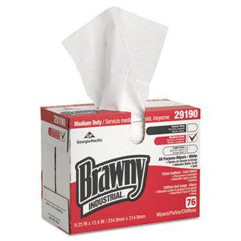 Georgia Pacific 2919003 - Brawny Industrial Airlaid Medium-Duty Wipers, Cloth, 9 1/4 x 12 2/5, 76/Box