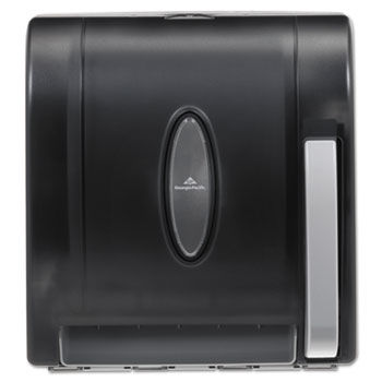 Georgia Pacific 54338 - Hygienic Push-Paddle Roll Towel Dispenser, Translucent Smokegeorgia 