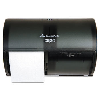 Georgia Pacific 56784 - Compact Coreless Double Roll Tissue Dispenser, 10 1/8 x 6 3/4 x 7 1/8,Smoke/Gray