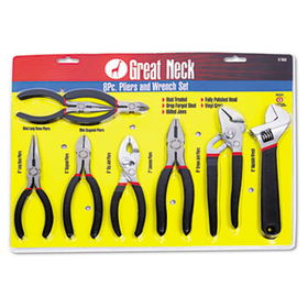 Great Neck 87900 - 8-Piece Steel Pliers and Wrench Tool Setneck 
