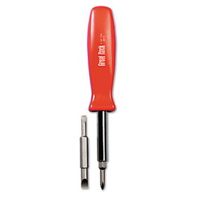 Great Neck SD4BC - 4-in-1 Screwdriver w/Interchangeable Phillips/Standard Bits, Assorted Colors