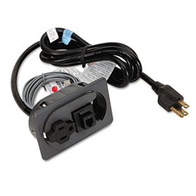 HON H61011E6S - One-Outlet Electrical Unit/RJ11 Port, 6ft Cord, 8-1/2 x 2-7/8 x 1-7/8, Charcoal