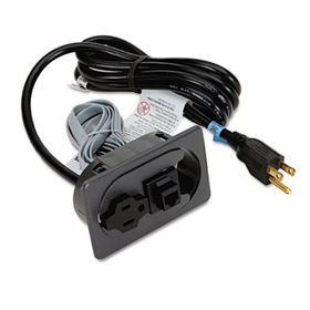 HON H61011E8S - One-Outlet Electrical Unit/RJ45 Port, 6ft Cord, 8-1/2 x 2-7/8 x 1-7/8, Charcoal