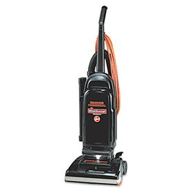 Hoover C1703900 - Commercial WindTunnel Bag-Style Upright Vacuum, 17 lb, Black/Safety Orange