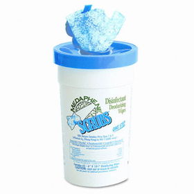 SCRUBS 90365EA - Medaphene Disinfectant Wet Wipes, 10 1/2 x 6, White, 65/Canisterscrubs 