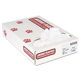 Jaguar Plastics H2433L - Regular Grade Can Liners, 15 gal, 6 mic, 24 x 33, Natural, 500/Cartonjaguar 