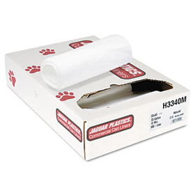 Jaguar Plastics H3340M - Regular Grade Liners, 33 gal, 12 mic, 33 x 40, Natural, 500/Carton