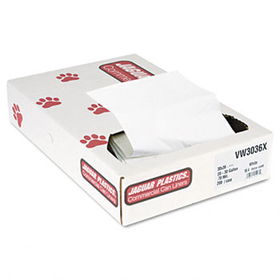 Jaguar Plastics VW3036X - Industrial Strength Commercial Can Liners, 30 gal, .7 mil, White, 200/Carton