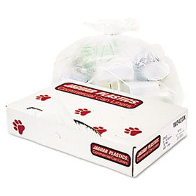 Jaguar Plastics W2423X - Industrial Strength Commercial Can Liners, 10 gal, .5 mil, White, 500/Carton