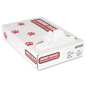 Jaguar Plastics W2432X - Industrial Strength Commercial Can Liners, 15 gal, .5mil, White, 500/Carton