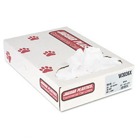 Jaguar Plastics W3036X - Industrial Strength Commercial Can Liners, 30 gal, .9mil, White, 100/Carton