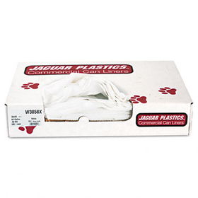 Jaguar Plastics W3858X - Industrial Strength Commercial Can Liners, 60 gal, .9 mil, White, 100/Cartonjaguar 