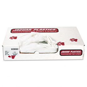 Jaguar Plastics W3858X - Industrial Strength Commercial Can Liners, 60 gal, .9 mil, White, 100/Carton
