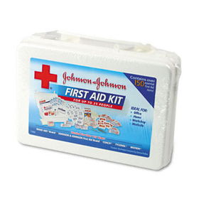 Johnson & Johnson Red Cross 8142 - Professional/Office First Aid Kit for 25 People, 158 Pieces, Plastic Case