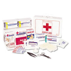 Johnson & Johnson Red Cross 8161 - Nonmedicinal First Aid Kit for 25 People, 87 Pieces, Metal Case