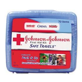 Johnson & Johnson Red Cross 8274 - Portable Travel First Aid Kit, 70 Pieces, Plastic Casejohnson 