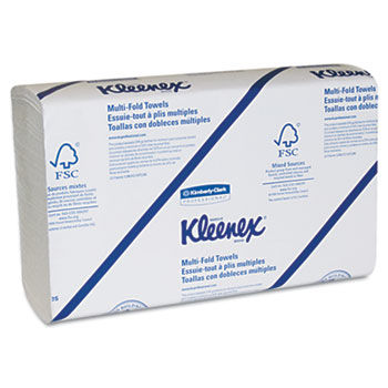 KIMBERLY-CLARK PROFESSIONAL* 02046 - KLEENEX Multifold Paper Towels, 9 1/5 x 9 2/5, White, 150/Pack, 8/Cartonkimberly 