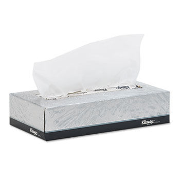 KIMBERLY-CLARK PROFESSIONAL* 03076 - KLEENEX White Facial Tissue, 2-Ply, 125/Box, 12/Cartonkimberly 