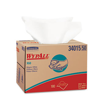 KIMBERLY-CLARK PROFESSIONAL* 34015 - WYPALL X60 Wipers, 12 1/2 x 16 7/8, 180/Boxkimberly 