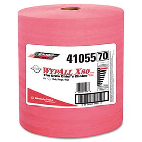 KIMBERLY-CLARK PROFESSIONAL* 41055 - WYPALL X80 Wipers, HYDROKNIT Roll, 12 1/2 x 13 2/5, Red, 475/Roll, 1 Roll/Cartonkimberly 