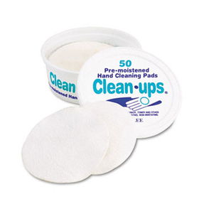 LEE 10140 - Clean-Ups Hand Cleaning Pads, Cloth, 3 x 3, White, 50/Pack