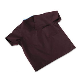 Medline 910JWNLCM - ComfortEase Scrub Tops, Washable, Poly/Cotton, Large, Wine, 24/Carton