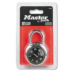 Master Lock 1500D - Combination Lock, Stainless Steel, 1-7/8 Wide, Black Dialmaster 