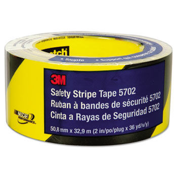 3M 57022 - Caution Stripe Tape, 2w x 108 ft. Roll