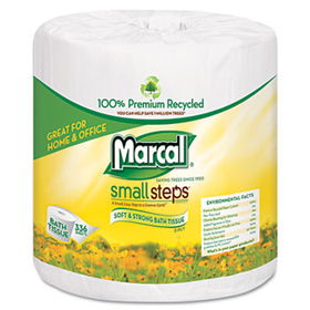 Marcal Small Steps 6079 - 100% Premium Recycled 2-Ply Embossed Toilet Tissue, 48 Rolls/Carton