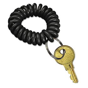 SecurIT 04995 - Wrist Key Coil Wearable Key Organizer, Flexible Coil, Black