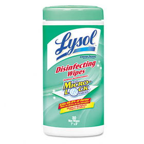 LYSOL Brand 77182EA - Lemon & Lime Blossom Sanitizing Wet Wipes, 7 x 8, 80/Canister