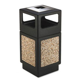 Safco 9473NC - Canmeleon Ash/Trash Receptacle, Square, Aggregate/Polyethylene, 38 gal, Blacksafco 