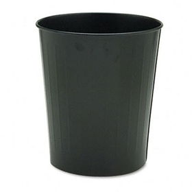 Safco 9604BL - Fire-Safe Wastebasket, Round, Steel, 23 1/2 qt, Black