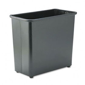 Safco 9616BL - Fire-Safe Wastebasket, Rectangular, Steel, 27 1/2 qt, Black