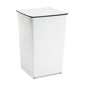 Safco 9666WH - Swing Top Receptacle Base, Square, Steel, 36 gal, White