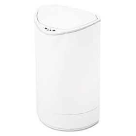 Safco 9755WH - Kazaam Motion-Activated Receptacle, Half-Round, Steel, 2.2 gal, White